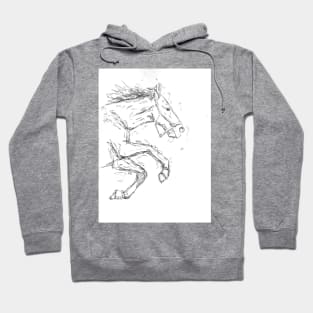 Jumping horse drawing Hoodie